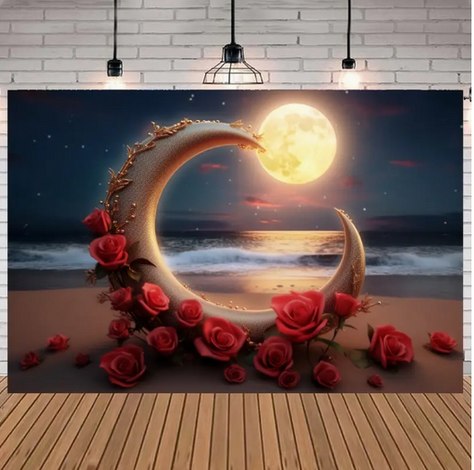 ROSES MOON BEACH BACKGROUND