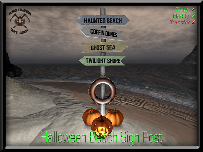 HALLOWEEN BEACH SIGN POST