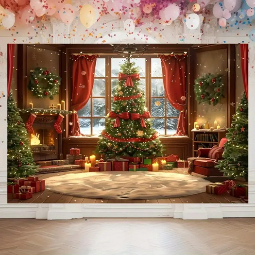CHRISTMAS SNOWY TREE WINDOW TEXTURE