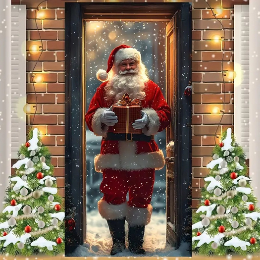 CHRISTMAS DOOR SANTA TEXTURE