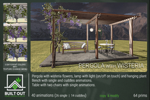 "BUILT OUT" PERGOLA with WISTERIA