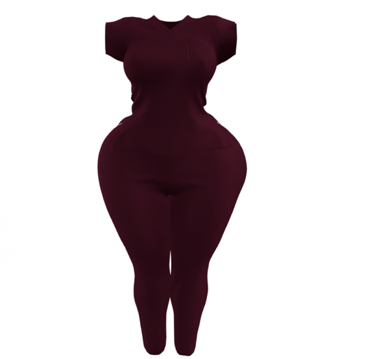 SH. BURGUNDY SCRUBS SET