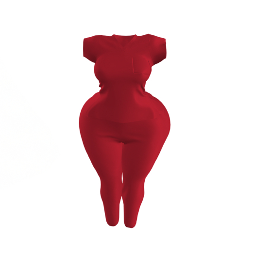 SH. CHERRY RED SCRUBS SET