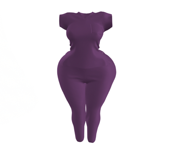 SH. EGGPLANT SCRUBS SET
