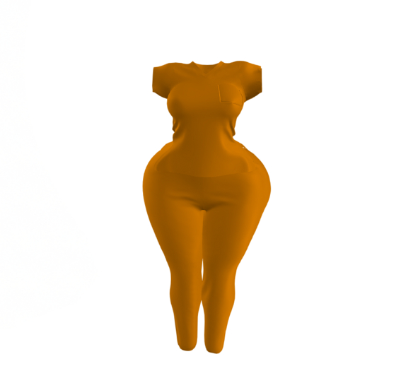 SH. YELLOW ORANGE SCRUBS SET