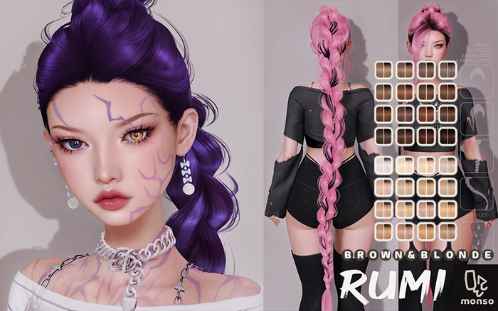 [monso] Rumi Hair /Brown & Blonde