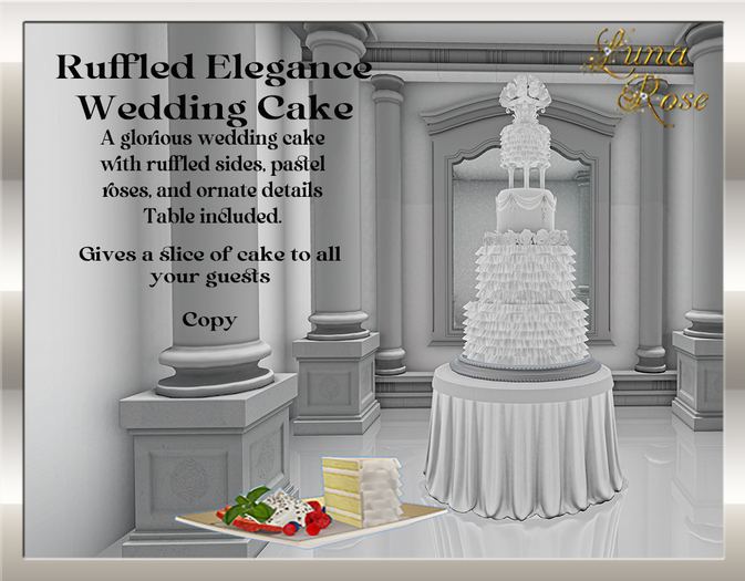 Ruffled Elegance Wedding Cake