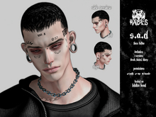 [Hades] S.A.D Face Tattoo (Recolorable and Black)