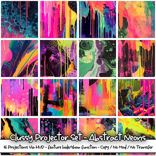 Clussy + Clown Face Projector + Abstract Neons {ADD} +