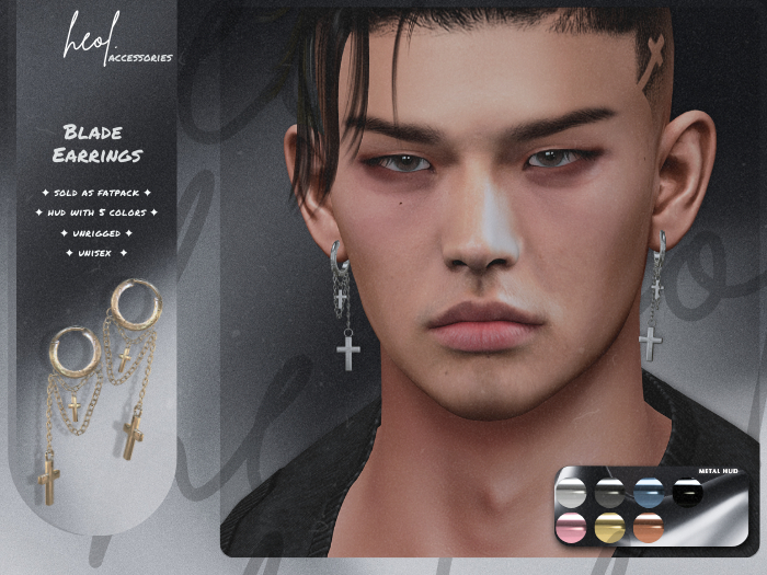 .HEOL Cross Chain Earrings