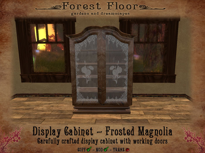 ~*FF*~ Display Cabinet - Frosted Magnolia - Aged Oak