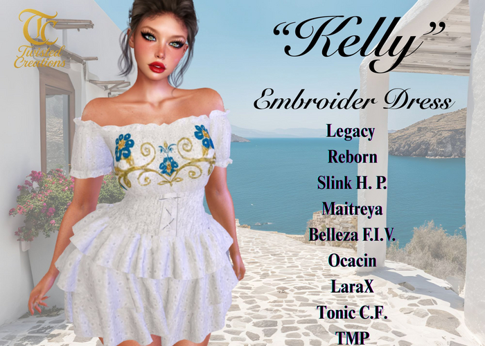 TC- Kelly Embroided White Dress