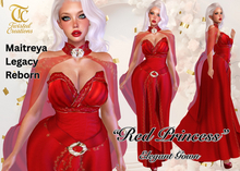 TC - Red Elven Princess Gown with Cape