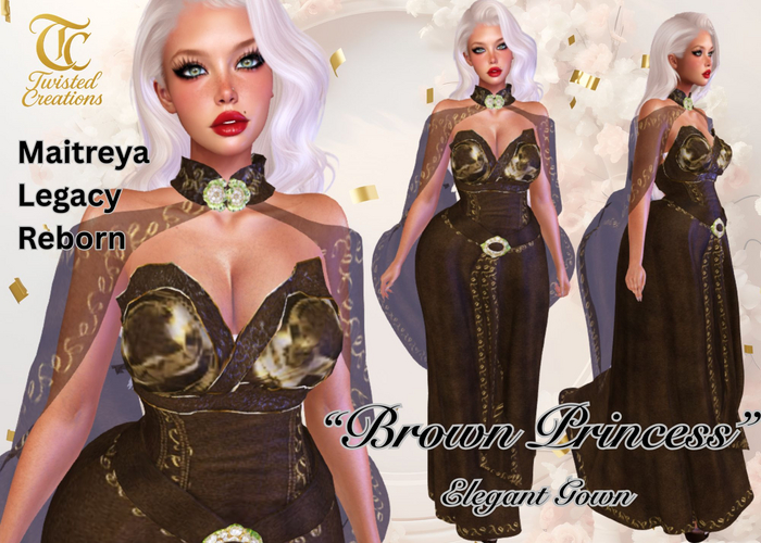 TC - Brown Elven Princess Gown with Cape