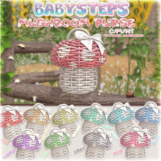 {Babysteps} Mushroom Purse - Red