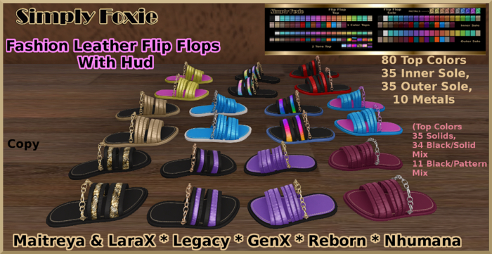 Fashion Leather Flip Flops With Hud (Boxed) ADD