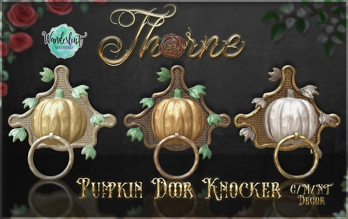 {Thorne} Pumpkin Door Knocker  - Bronze