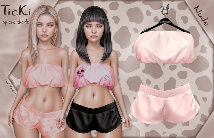 .:Bad Rabbit:. Ticki Top and shorts Nude