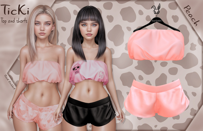 .:Bad Rabbit:. Ticki Top and shorts Peach