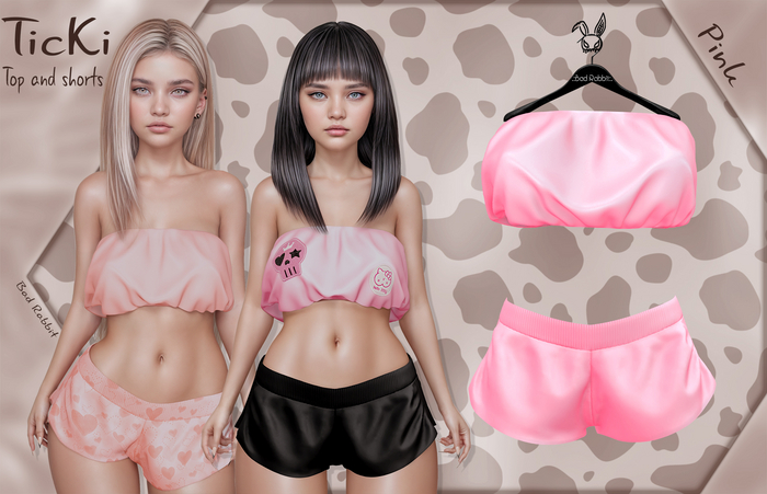 .:Bad Rabbit:. Ticki Top and shorts Pink