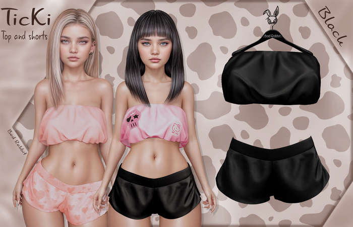 .:Bad Rabbit:. Ticki Top and shorts Black