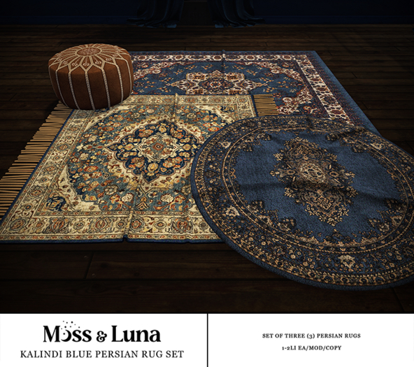 Moss & Luna- Kalindi Blue Rug Set (add)