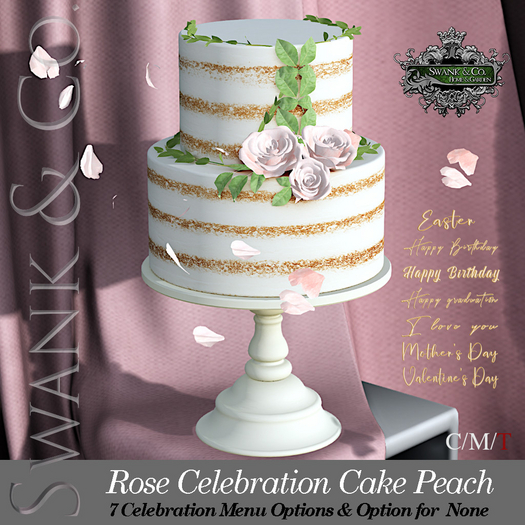 Swank & Co. Rose Celebration Cake Peach