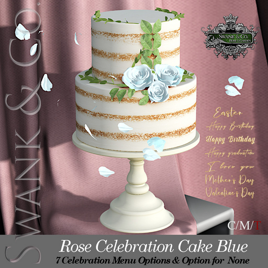 Swank & Co. Rose Celebration Cake Blue 