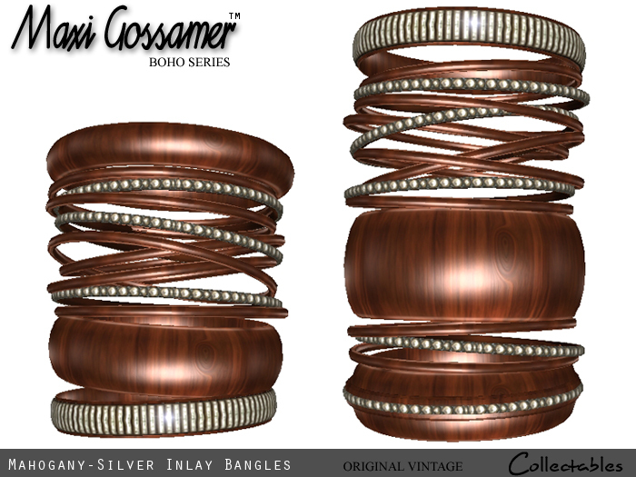 Bangles - Mahogany with Silver Inlay jewellery