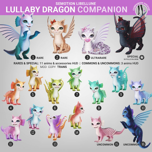 SEmotion Libellune Lullaby Dragon Companion RARE 02