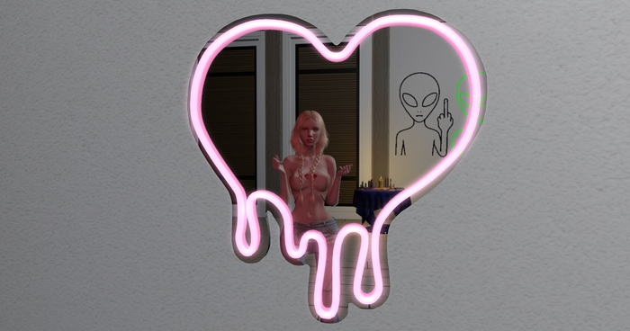 Shinedown - Dripping Heart Neon Mirror - PBR