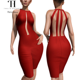 Thalia Heckroth - Petra midi dress ROUGE