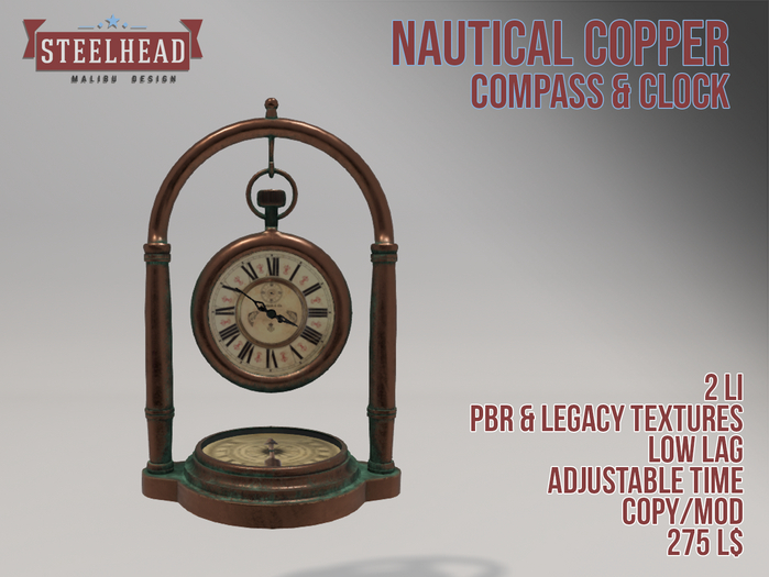 STEELHEAD NAUTICAL CLOCK [COPPER]