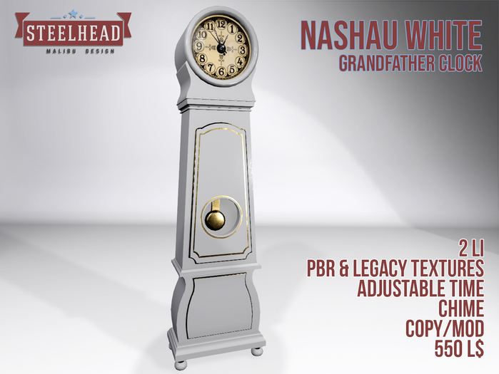 STEELHEAD NASHUA CLOCK [WHITE]