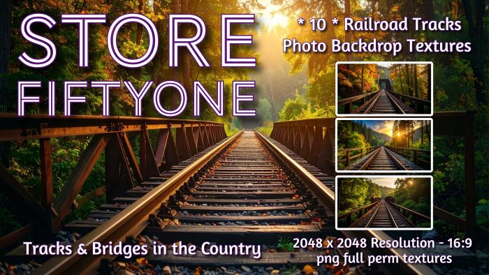 NEW! * 10 * Railroad Tracks & Bridges Photo Studio Backdrop Textures - 2K! - Store FiftyOne :)  