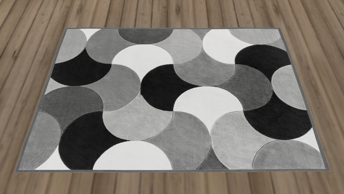 Gray Mixed Curves Rug