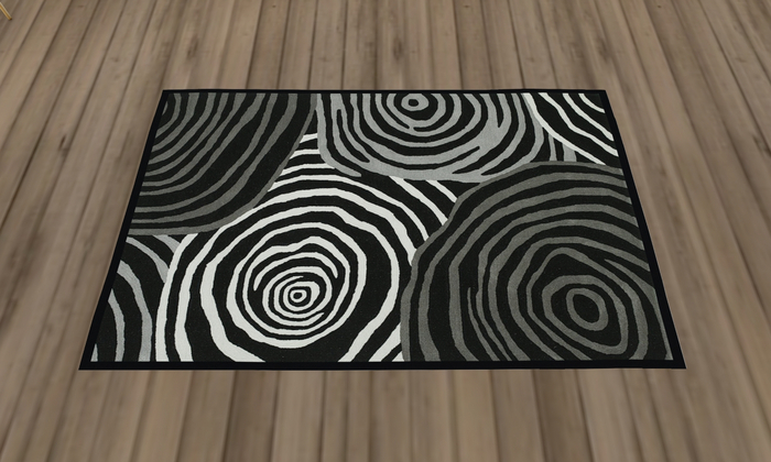 Black & White Eye Bloom Rug