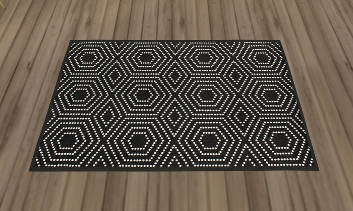 Black & White Hexagon Rug