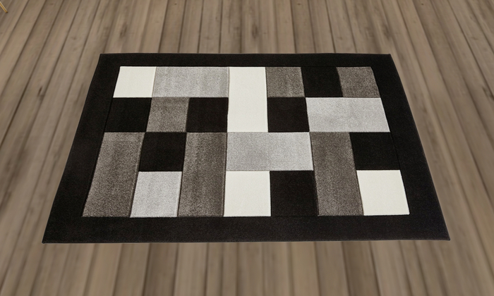 Black & Gray Squares Rug