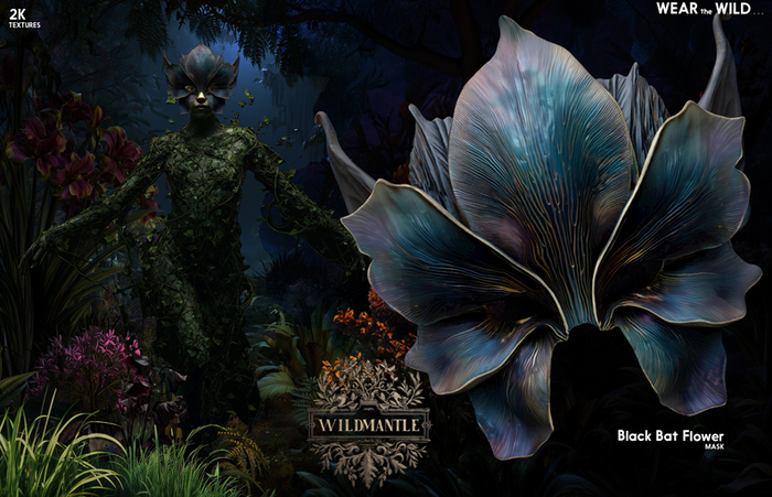-Birth- 'Wildmantle Masks' - Black Bat Flower