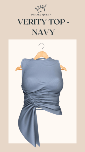 DRAMA QUEEN Verity Top - Navy (ADD)