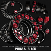 [BL] Drew plugs&piercing S // black