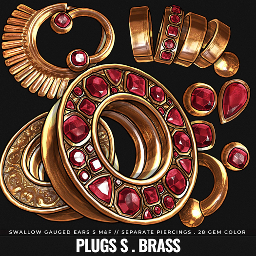 [BL] Drew plugs&piercing S // brass