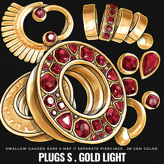 [BL] Drew plugs&piercing S // gold light