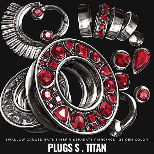 [BL] Drew plugs&piercing S // titan