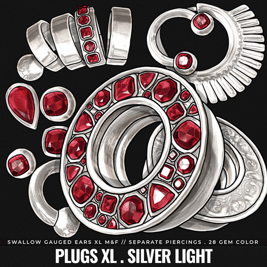 [BL] Drew plugs&piercing XL // silver light