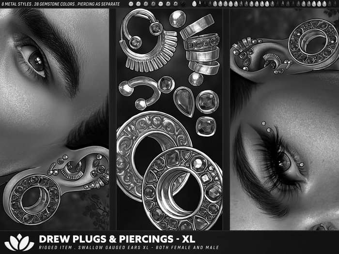 [BL] Drew plugs&piercing XL // fatpack DEMO