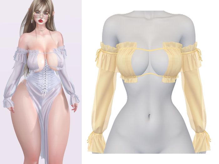 Mossu - Rosalie Top & Sleeves - Baby Yellow