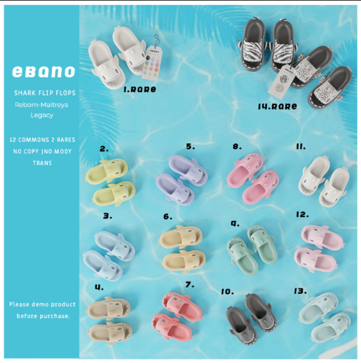 1.Ebano Shark Flip Flop MAITREYA RARE