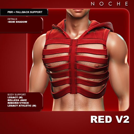 Noche. Skeleton Hoodie Red